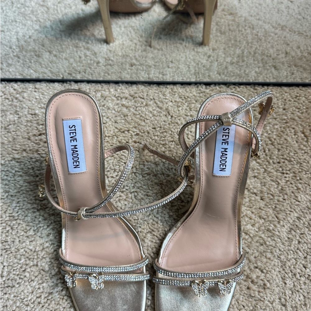 Steve Madden Gold Strappy Heels